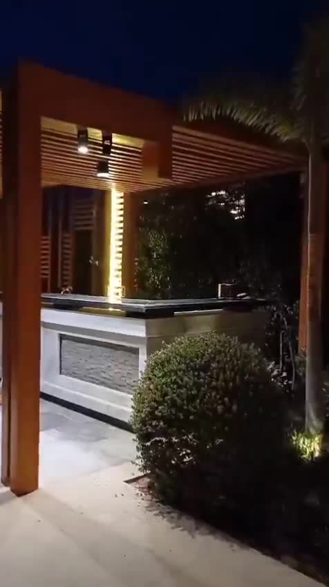 Garden Pergola & Landscape Lighting — on site