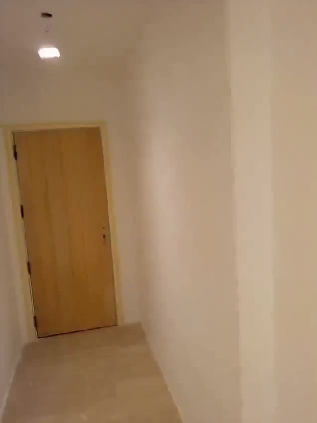 Painted hallway and rooms with spotlights - final stage
